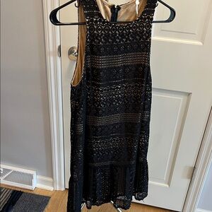 Lush Black Lace Mini Dress